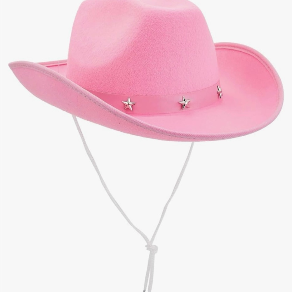 Only used once pink cow girl hat